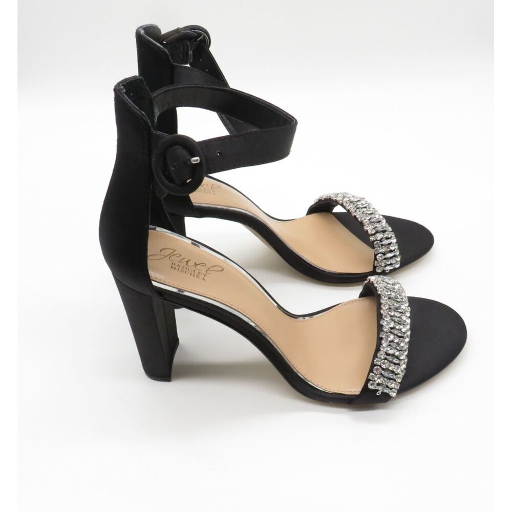 Jewel By Badgley Mischka Women's Black Sandals Rhinestone Accent 10 NEW